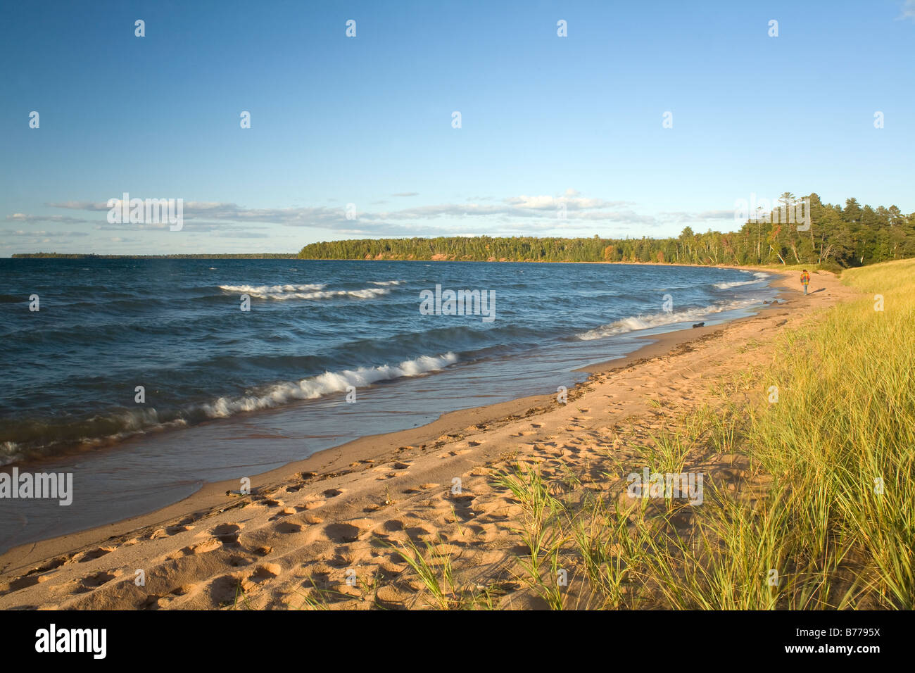 WISCONSIN - Plage de sable Bay sur le lac Supérieur en Îles Apostle National Lakeshore. Banque D'Images