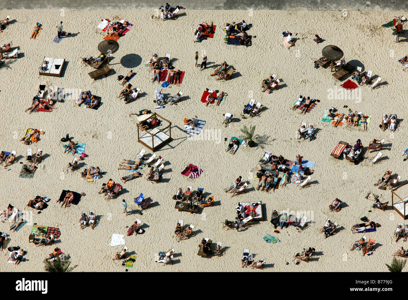Photo aérienne, Seaside Beach Baldeneysee, Essen-Huegel région, Rhénanie du Nord-Westphalie, Allemagne, Europe Banque D'Images