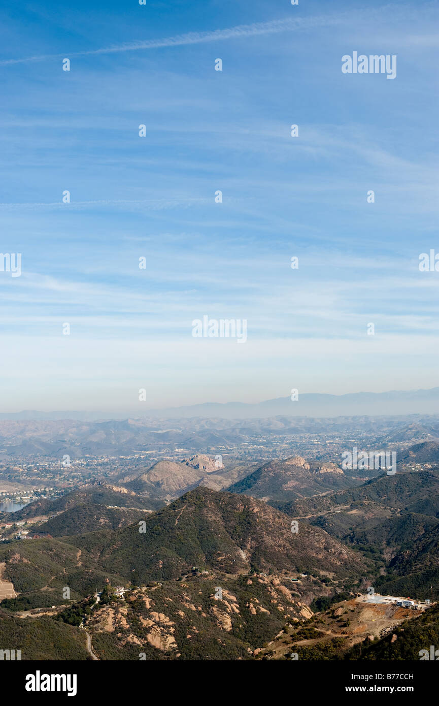 Vue de montagnes de Santa Monica de Ventura Comté et Westlake Village Banque D'Images