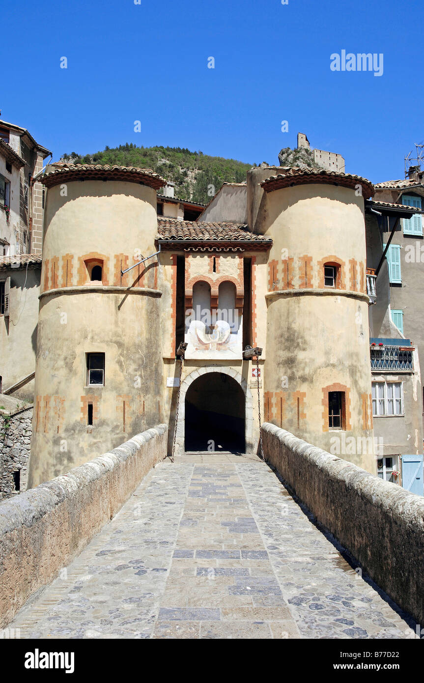 La ville, Entrevaux, Bouches-du-Rhône, Provence-Alpes-Côte d'Azur, le sud de la France, France, Europe, France, Europe Banque D'Images