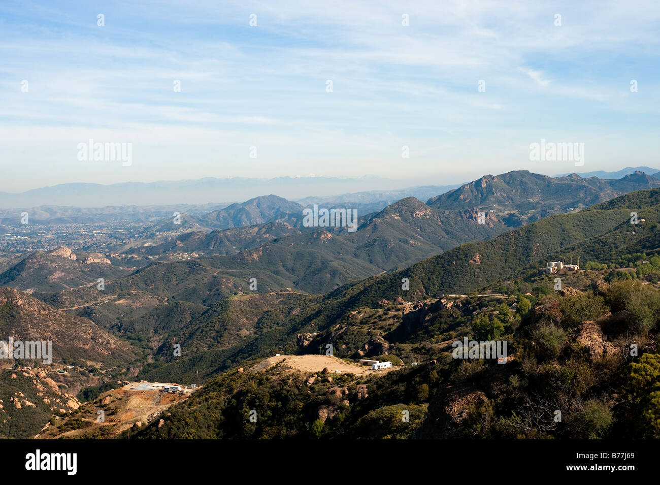 Vue de montagnes de Santa Monica de Ventura Comté et Westlake Village Banque D'Images