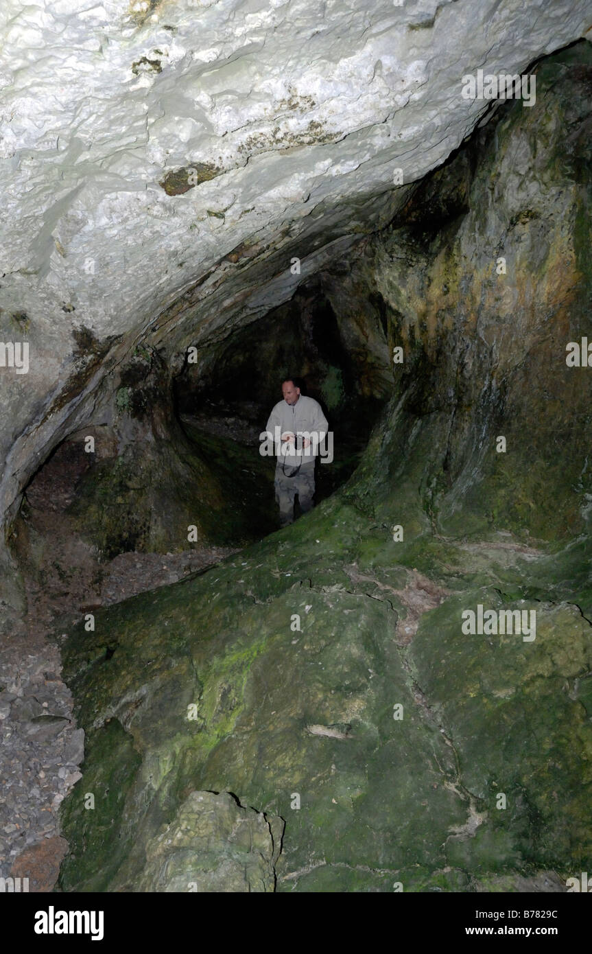 Intérieur grotte Grotte Paviland Gower West Glamorgan Wales UK Europe Banque D'Images