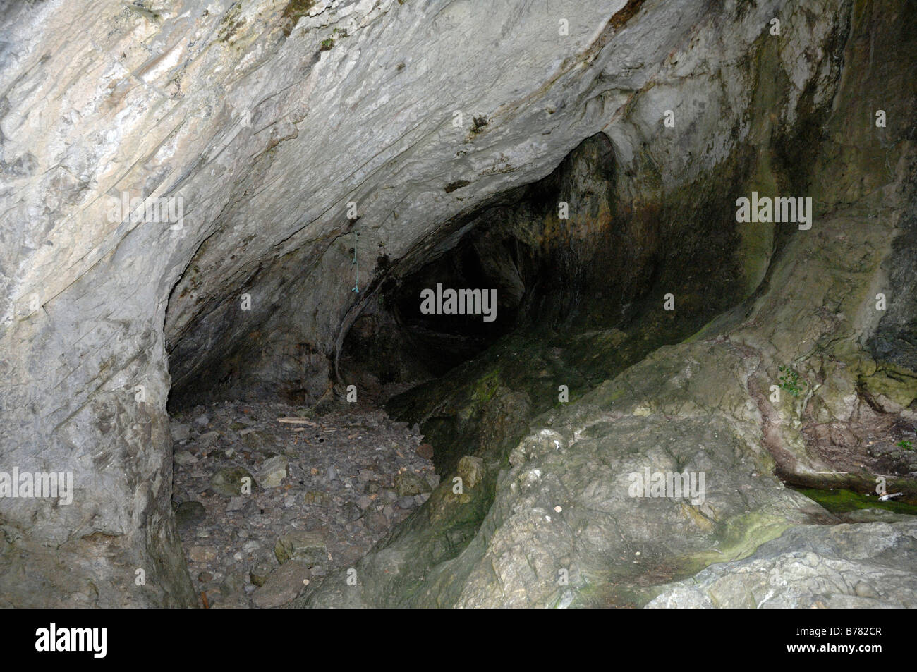 Intérieur grotte Grotte Paviland Gower West Glamorgan Wales UK Europe Banque D'Images