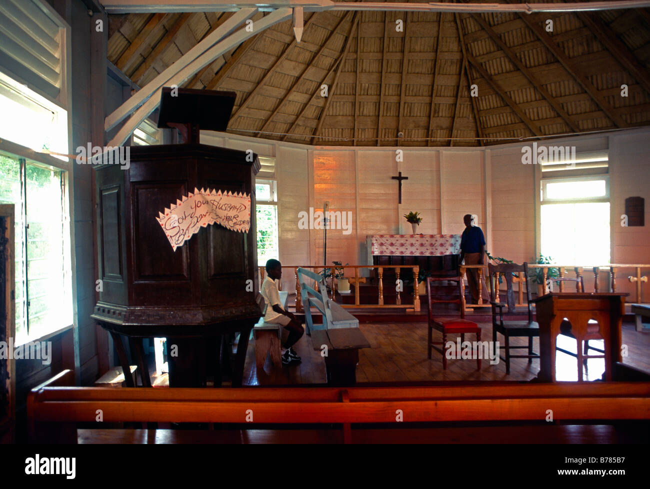 Tobago St Davids paroisse anglicane de l'intérieur de l'église St Thomas Banque D'Images