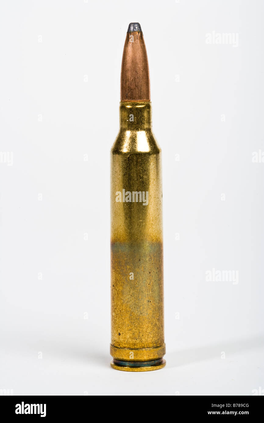 Une seule cartouche de fusil 7mm Banque D'Images