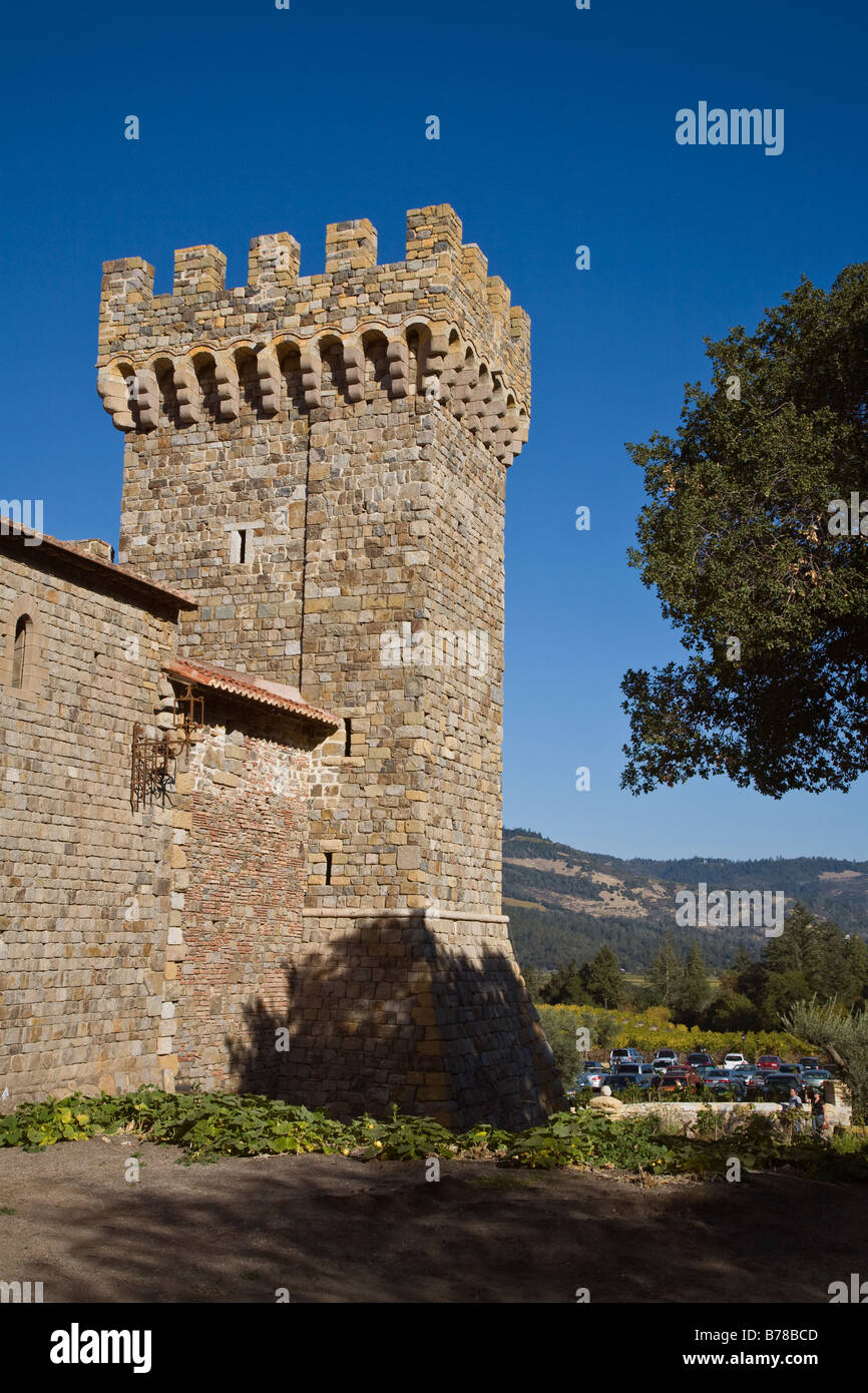 CASTELLO DI AMAROSA est un domaine viticole situé en un authentique château italien situé près de CALISTOGA NAPA VALLEY CALIFORNIE Banque D'Images