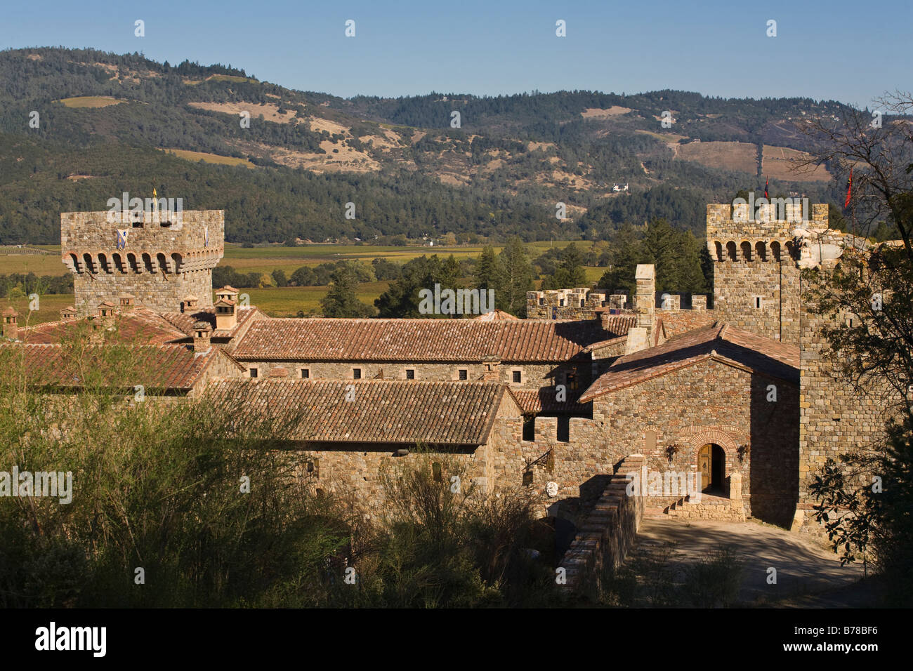 CASTELLO DI AMAROSA est un domaine viticole situé en un authentique château italien situé près de CALISTOGA NAPA VALLEY CALIFORNIE Banque D'Images