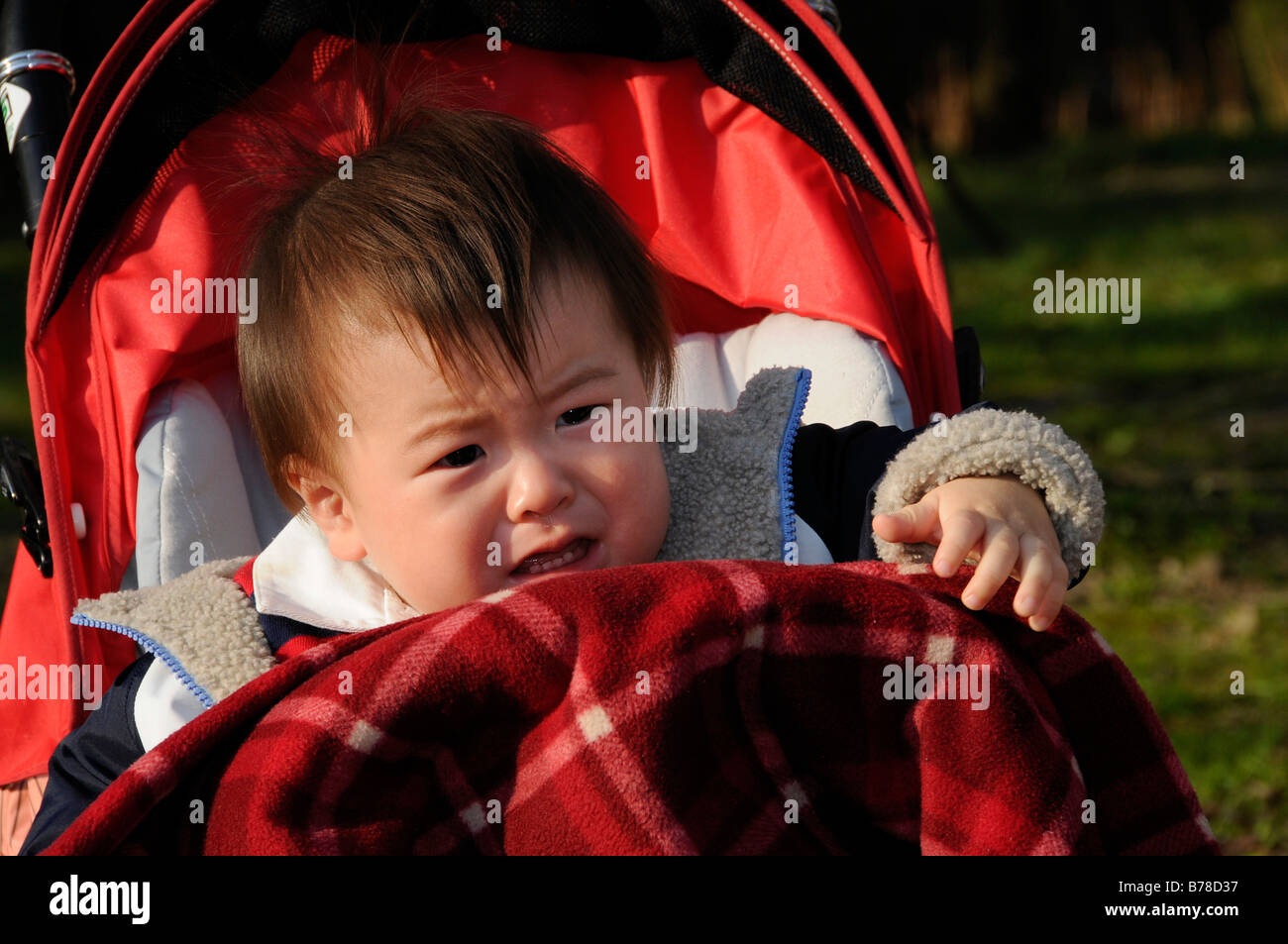 Bébé japonais dans un landau, Kyoto, Japon, Asie Banque D'Images