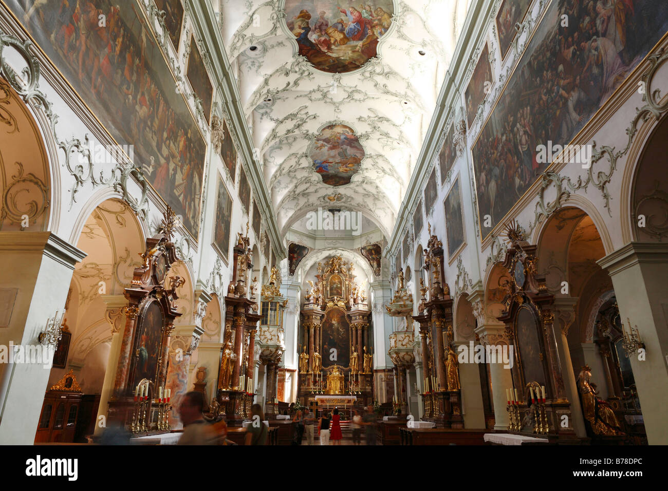 Intérieur de la Collégiale Saint Pierre, Saint Pierre Schwanenburg, Salzburg, Autriche, Europe Banque D'Images