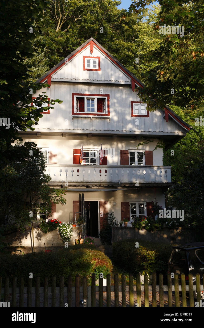 Villa à Seeheim sur le Lac de Starnberg, commune de Muensing, Upper Bavaria, Germany, Europe Banque D'Images