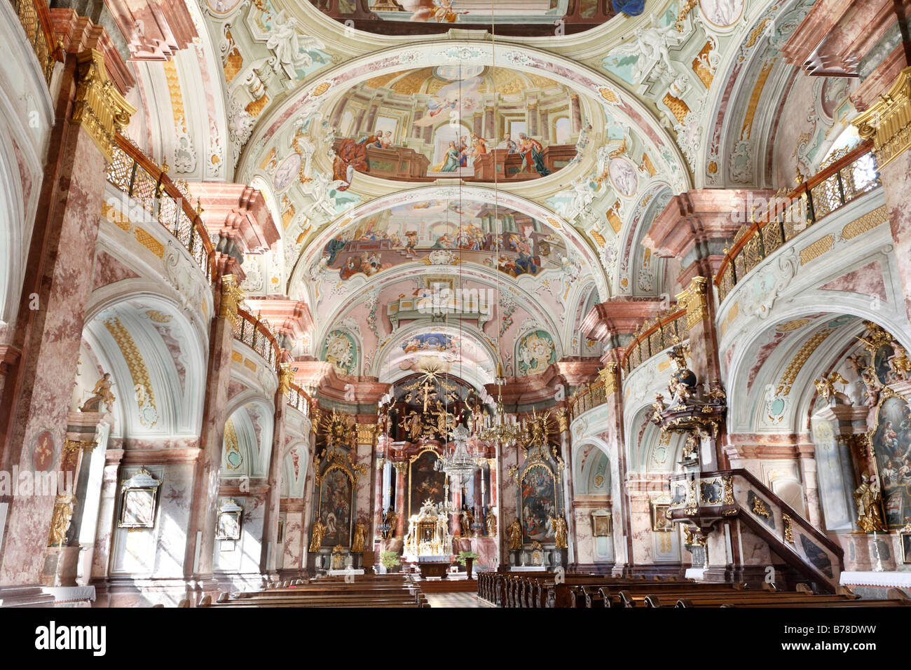 L'intérieur, Marstall, collégiale, monastère cistercien, l'abbaye de rein, Styrie, Autriche, Europe Banque D'Images