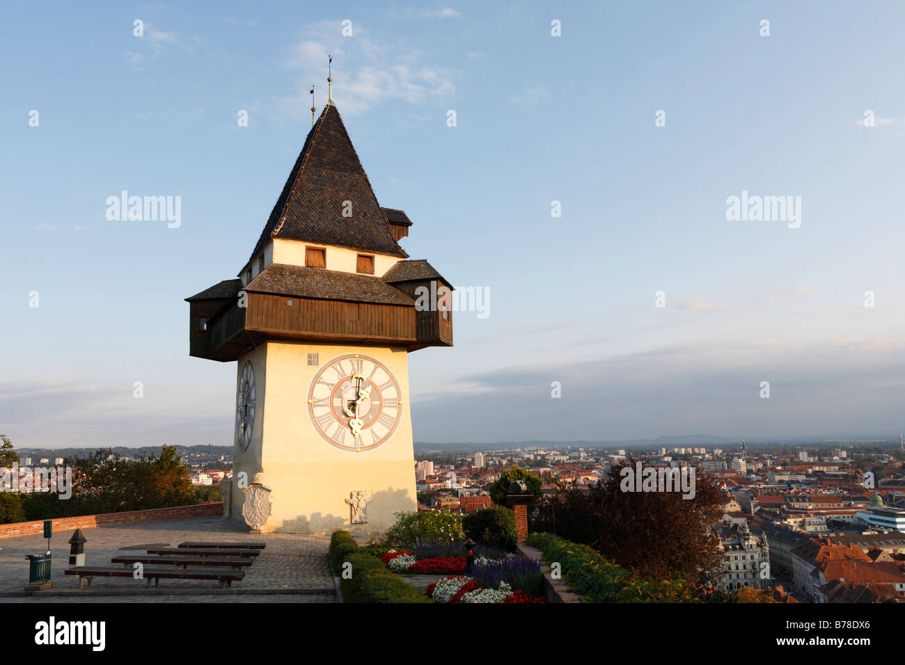 Tour de l'horloge sur le Schlossberg, Castle Mountain, Graz, Styria, Austria, Europe Banque D'Images