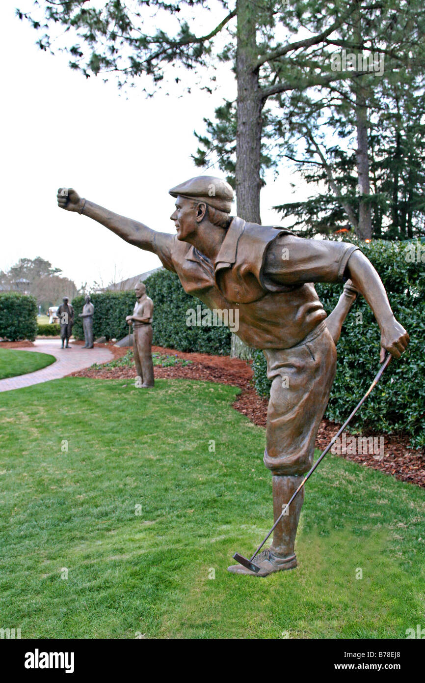 Payne Stewart statue sur Walk of Fame Pinehurst Golf Club en Caroline du Nord Banque D'Images