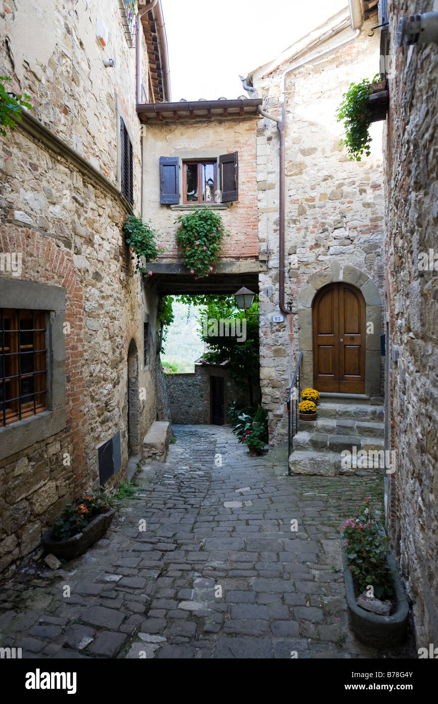 St Ange, village typique du vieux vin avec des vieilles ruelles, Chianti, Province de Florence, Florence, Toscane, Italie, Europe Banque D'Images