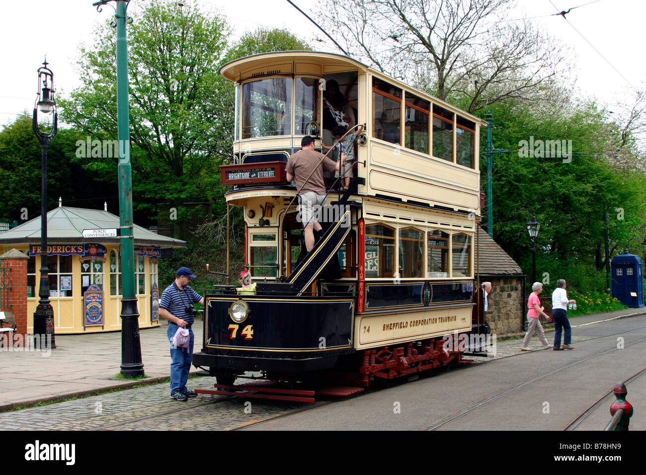 74 tramway sheffield 1900 Banque D'Images