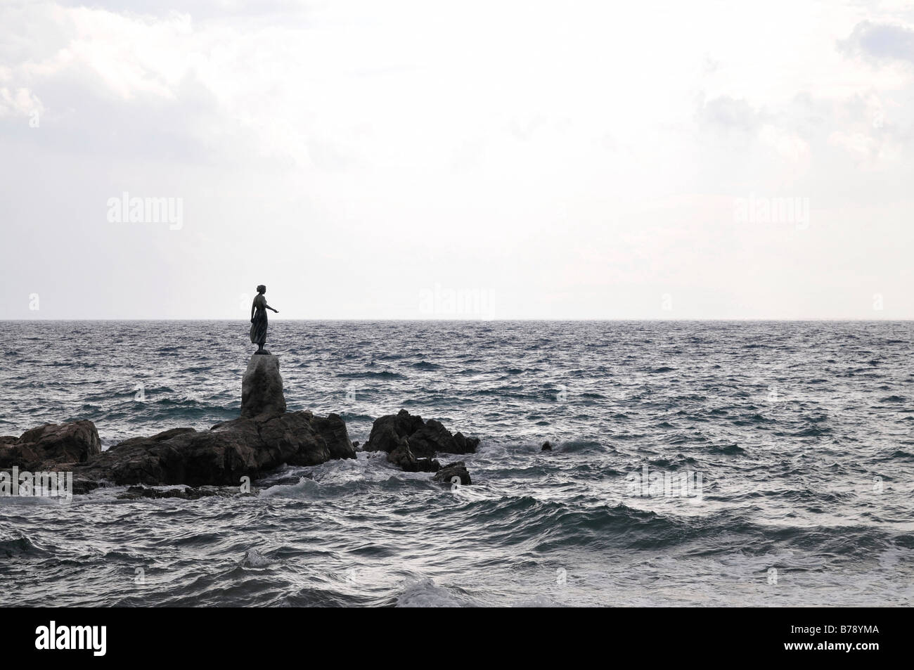Statue, salée à la mer, Opatija, Abbazia, Croatie, Europe Banque D'Images