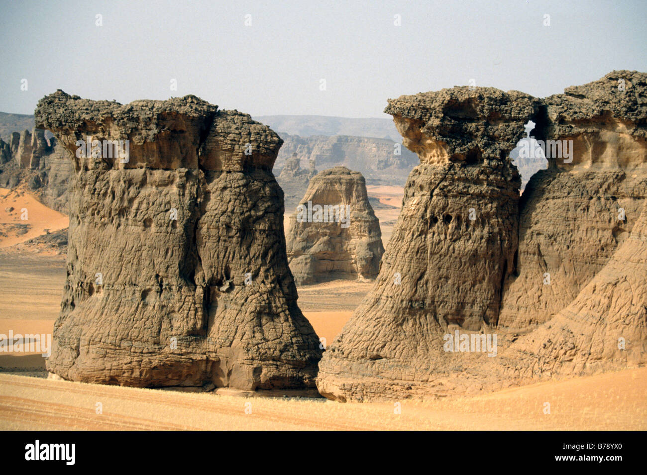 Desert Acacus rock formations Banque D'Images