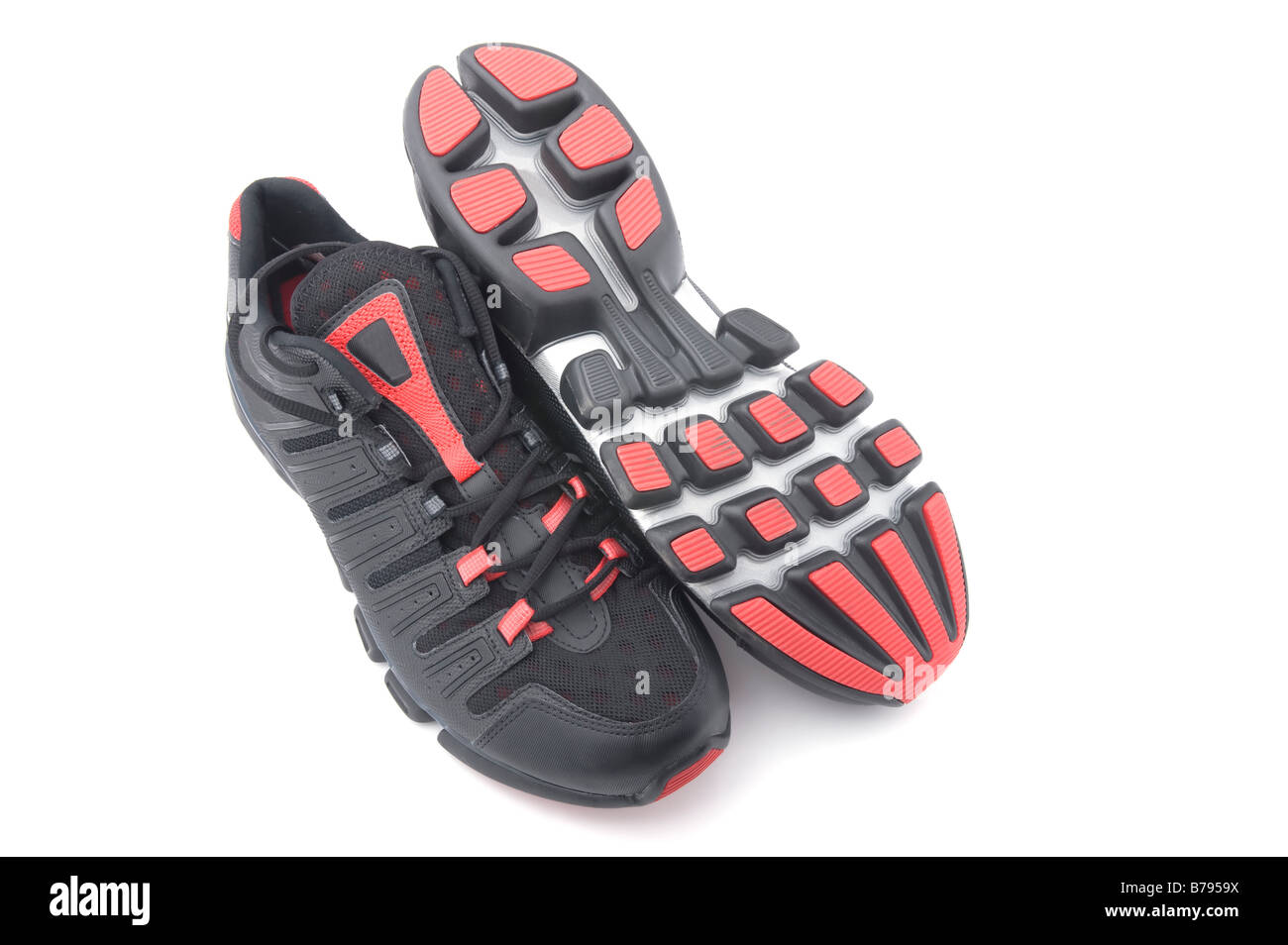 Objet sur vêtements de sport chaussures de course blanc Banque D'Images