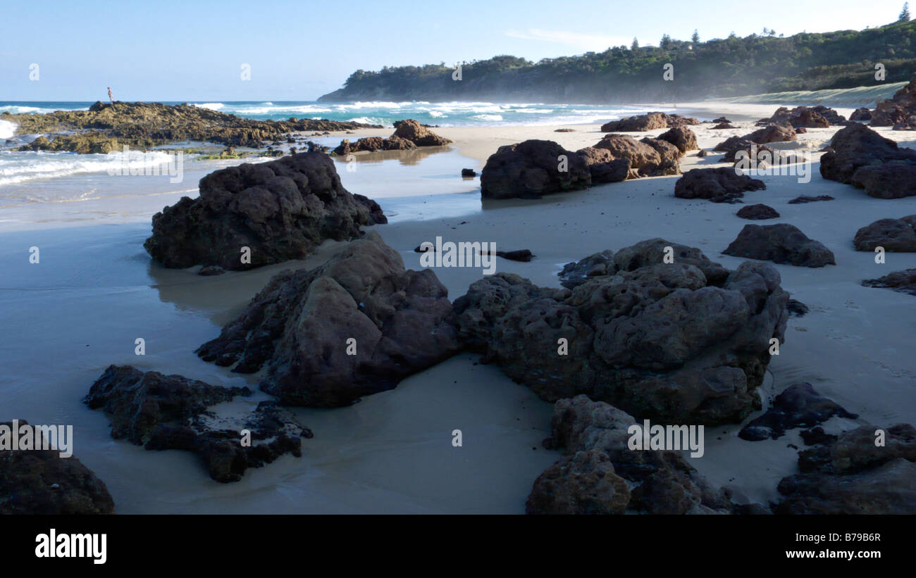 Les roches de dunes, point lookout, north Stradbroke Island, Australie Banque D'Images