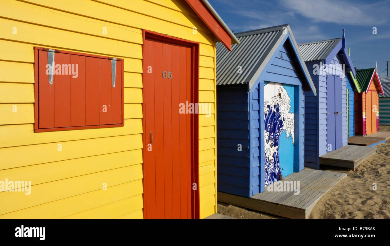 Cabines de plage, Brighton, Australie Banque D'Images