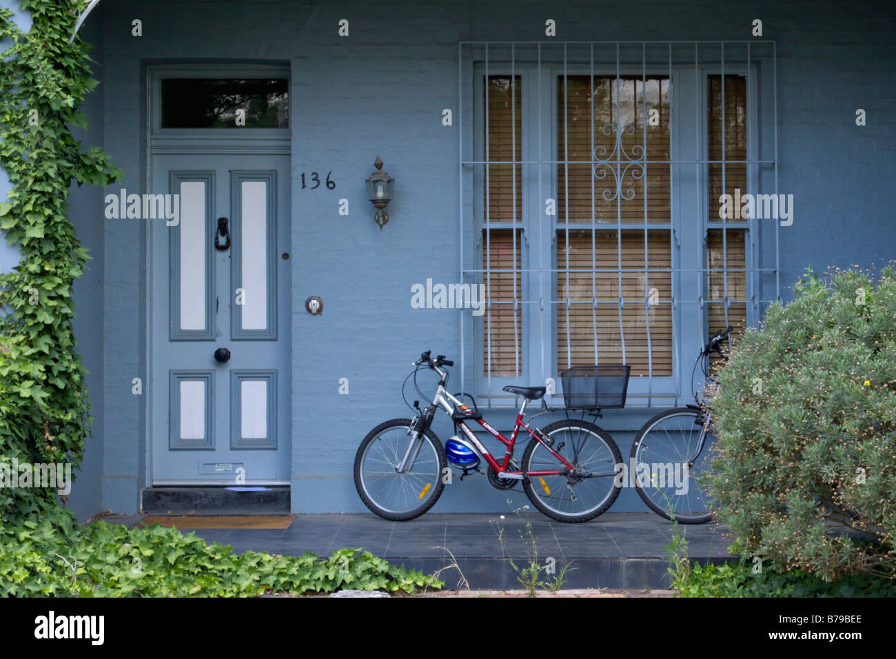 Blue house sur powlett Street, east Melbourne, Melbourne, Australie Banque D'Images