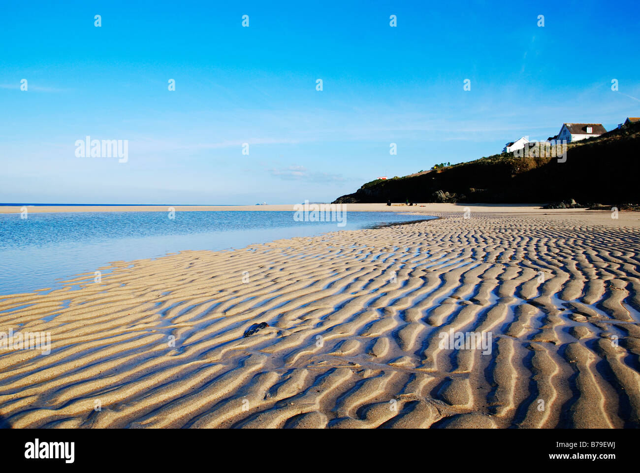 Une plage vide à hayle, Cornwall, Angleterre, Royaume-Uni Banque D'Images