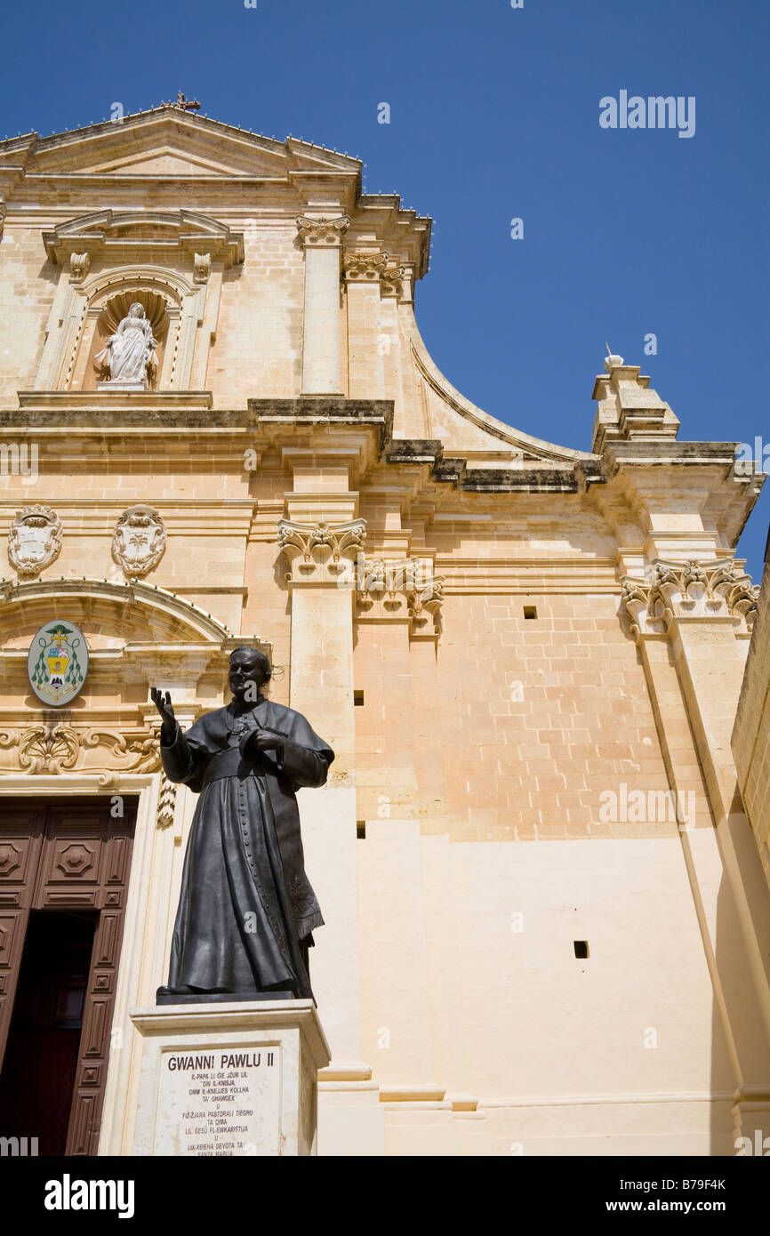 La Cathédrale de Gozo, Pjazza Katidral, Place de la Cathédrale, Victoria, Gozo, Malte Banque D'Images
