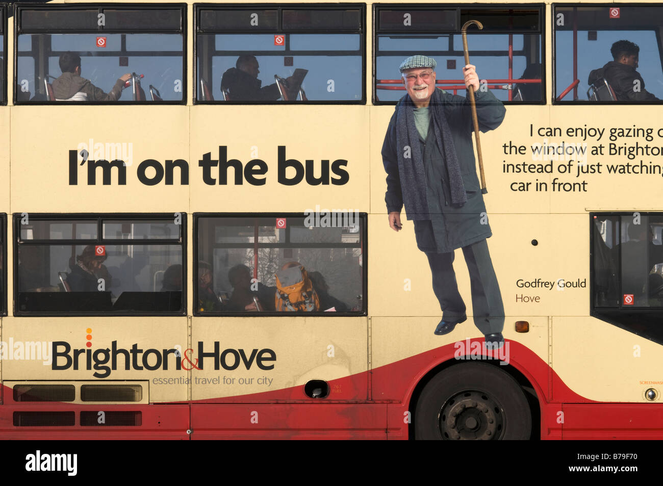 Royaume-uni, Angleterre, 17 janvier 2009. Un autobus à Brighton, sur la côte sud de l'Angleterre. Usage éditorial uniquement. Banque D'Images