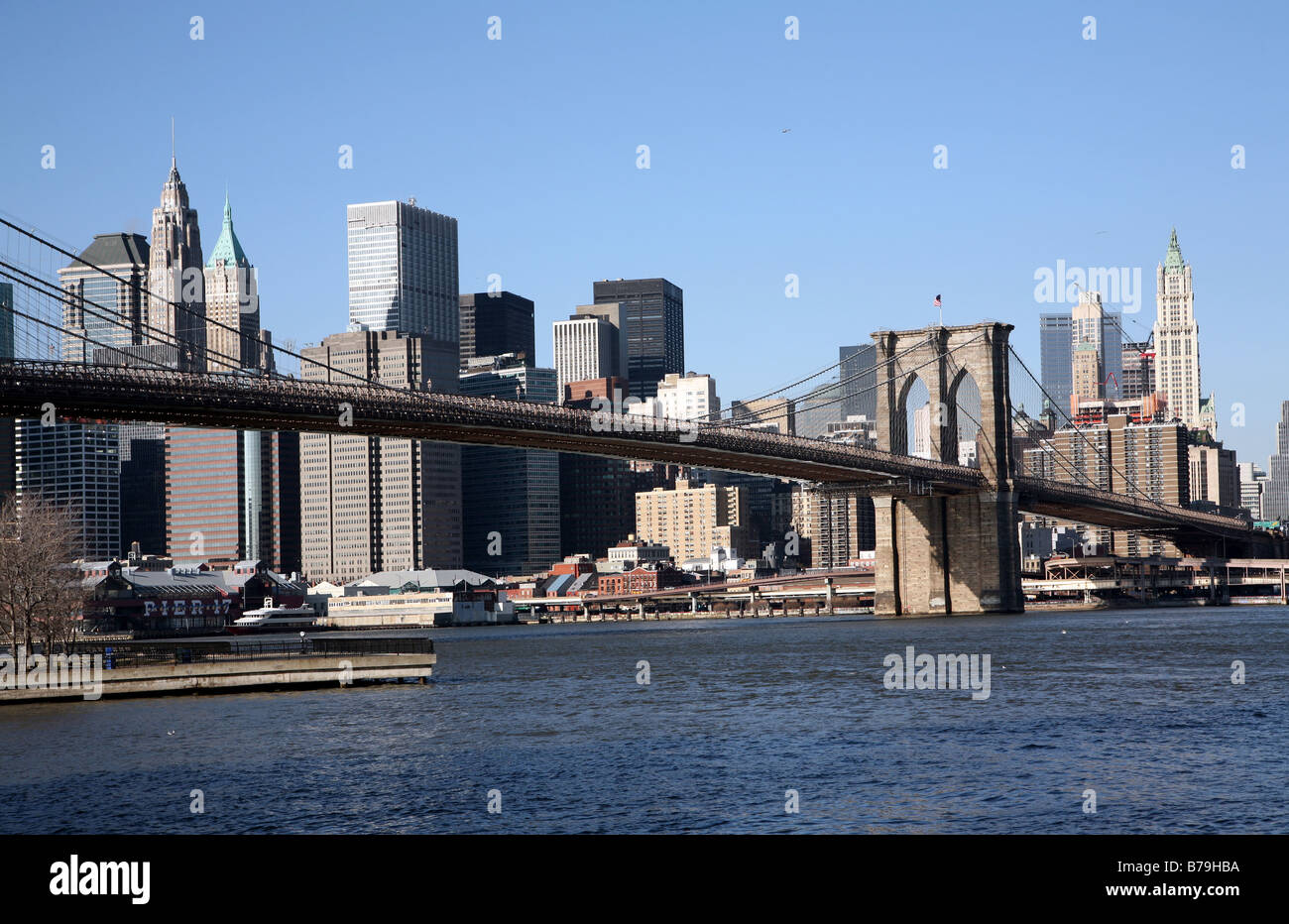 Manhattan et Brooklyn Bridge Banque D'Images