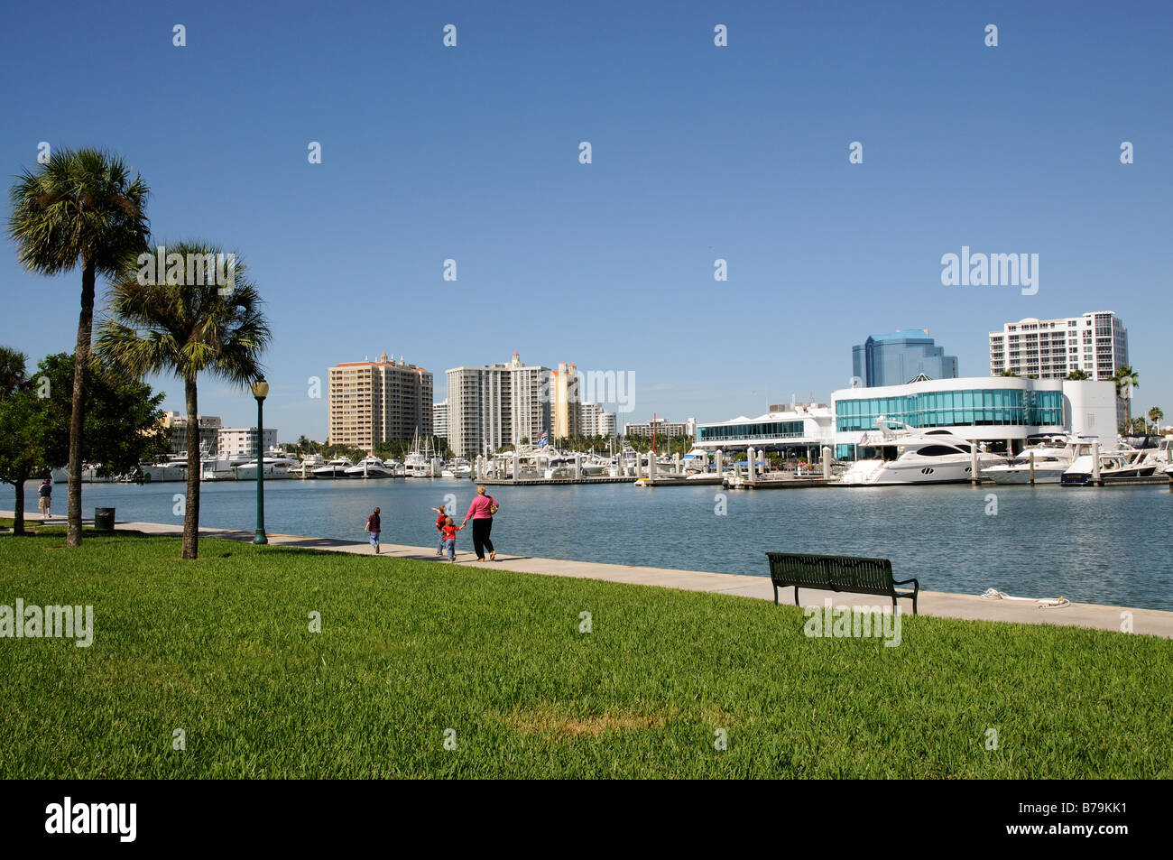 Sarasota Floride USA voir de cette ville de la Côte du Golfe et la zone de développement de bayfront Banque D'Images