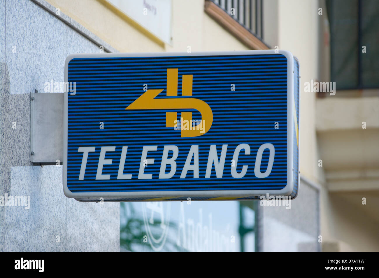 Telebanco signe signes Espagnol Espagne Banque Banque D'Images