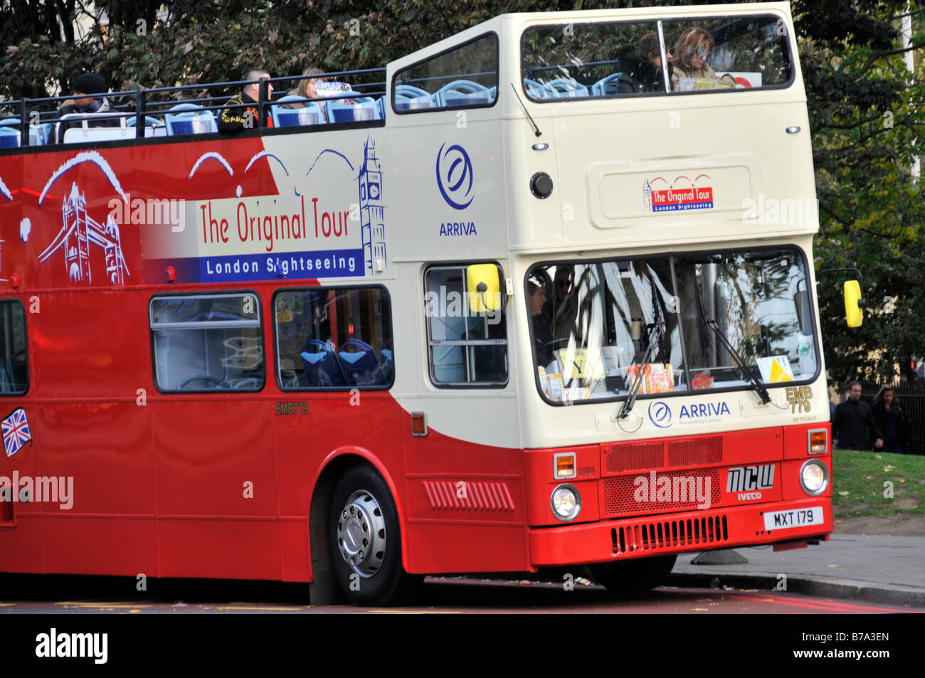 L'Original Tour double decker bus de tournée à Londres UK Banque D'Images