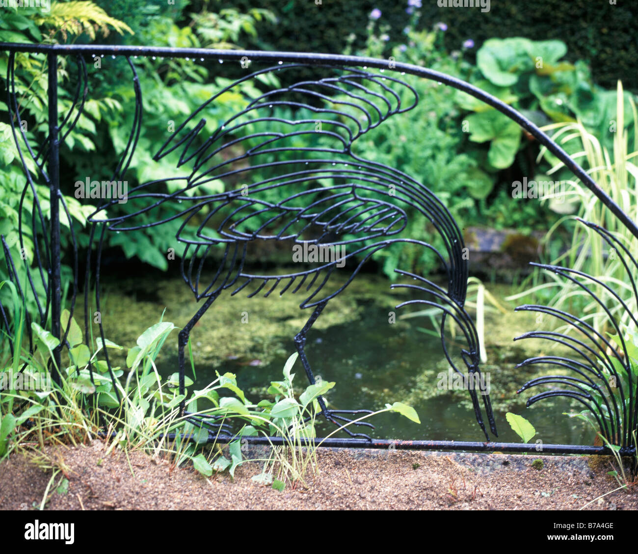 La ferronnerie ouvragée bassin rond Banque D'Images