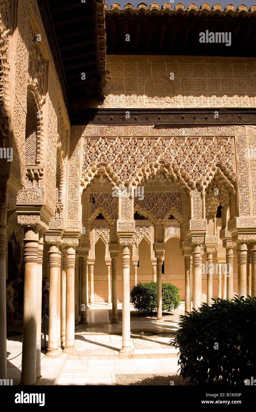 Palais Nasrides de l'Alhambra Granada est de l'arabe Banque D'Images