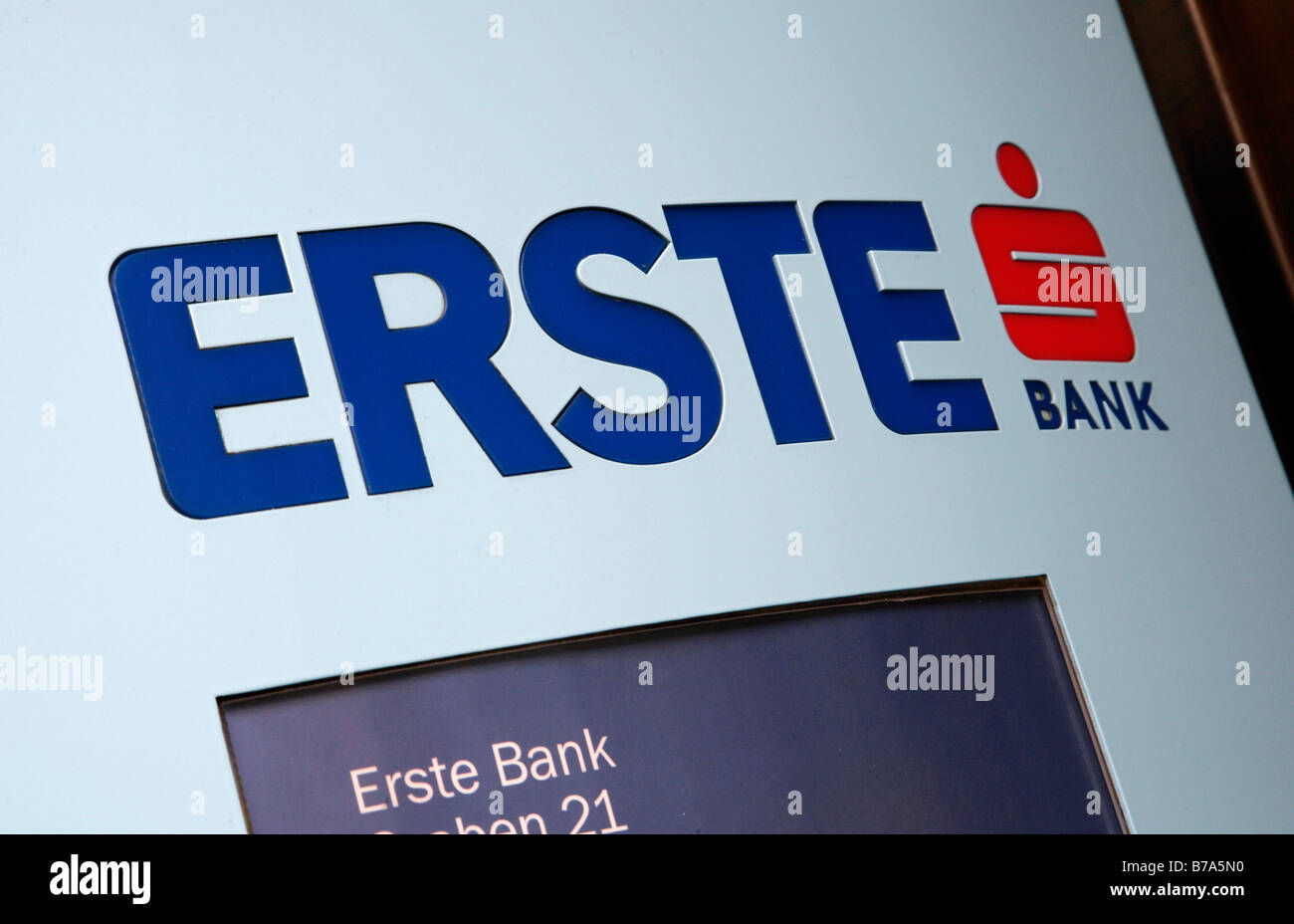 Logo, Erste Bank, Banque Erste Sparkasse, première banque d'épargne d'Autriche, Erste Bank der oesterreichischen Sparkassen AG Banque D'Images