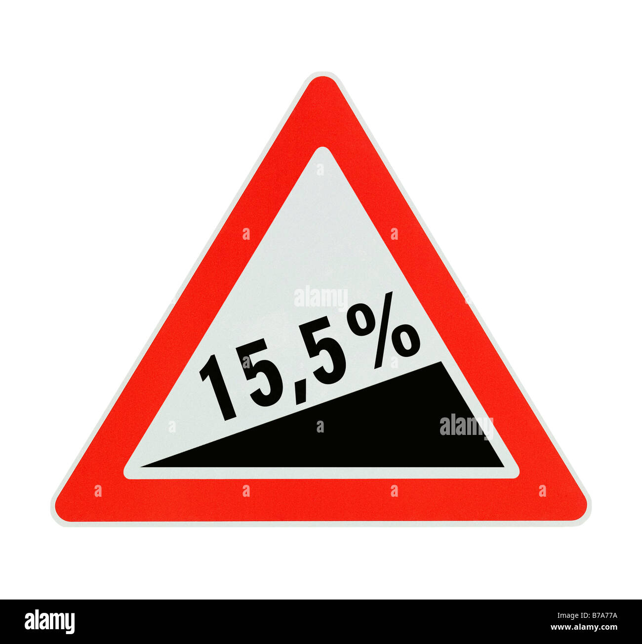 Panneau d'avertissement 15, 5  %, symbole du nouveau Gesundheitsfonds allemand, un concept de restructuration de l'assurance médicale Banque D'Images