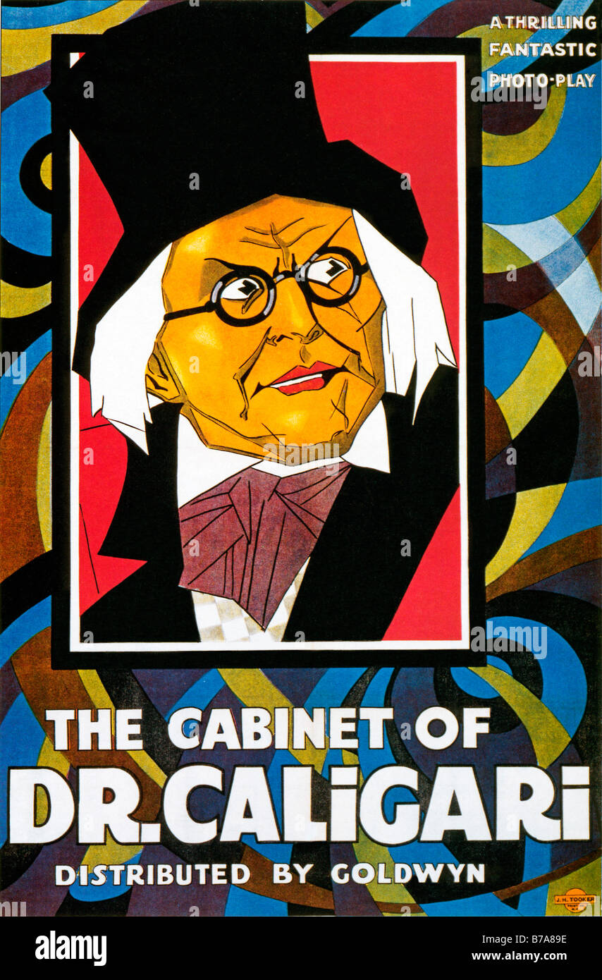 Le Cabinet du Docteur Caligari 1921 American Art Deco poster pour le film 1919 chef-d de l'Allemagne Banque D'Images