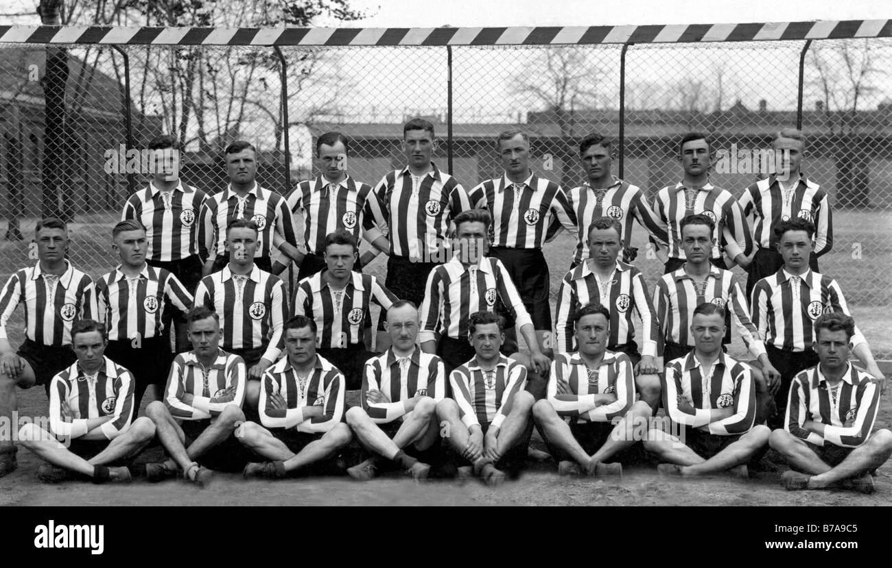 Photo historique, équipe de soccer, ca. 1920 Banque D'Images