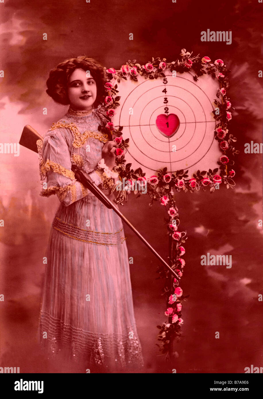 Photo historique, Cupidon avec carabine, 1915 Banque D'Images