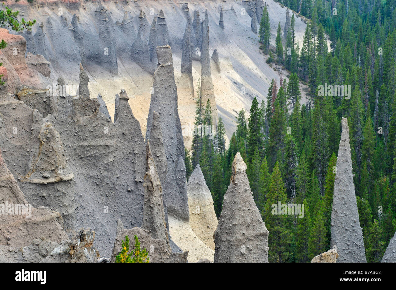 Les Pinnacles', attraction touristique de Crater Lake National Park, Oregon, USA, Jeux Banque D'Images