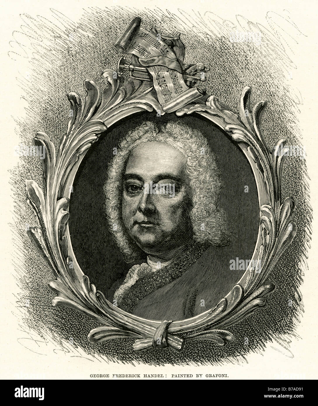 George Frideric Handel 23 février 1685 - 14 avril 1759 était un compositeur baroque Anglais de naissance allemande qui est célèbre pour ses op Banque D'Images