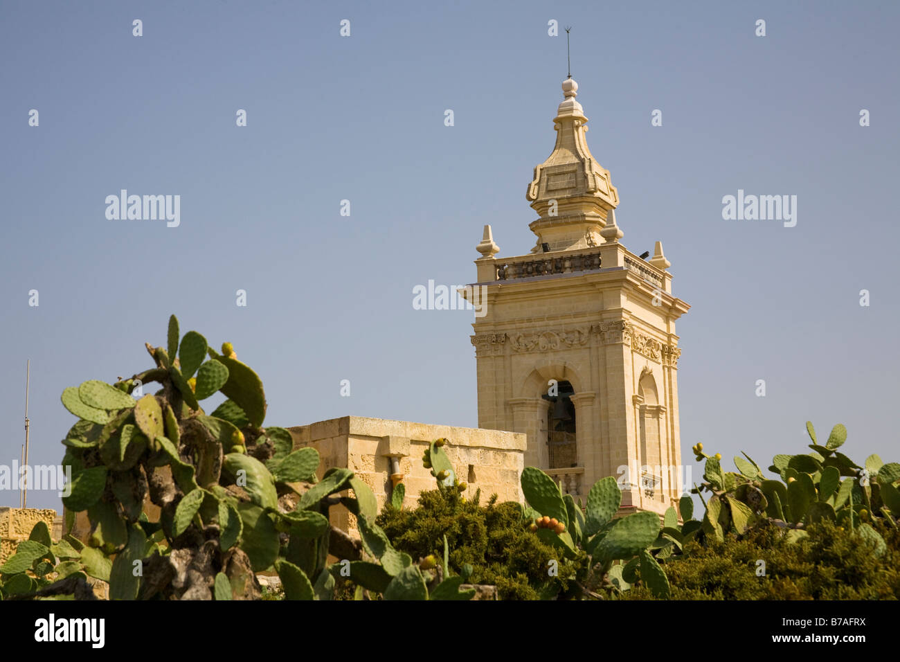 Clocher de la Cathédrale de Gozo, Pjazza Katidral, Place de la Cathédrale, Victoria, Gozo, Malte Banque D'Images