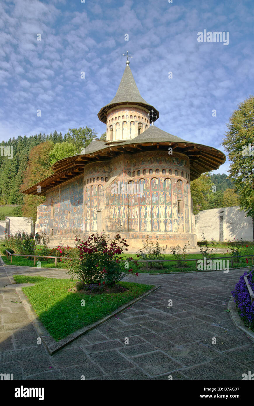 Monastère de Voronet, la Bucovine, Roumanie Banque D'Images