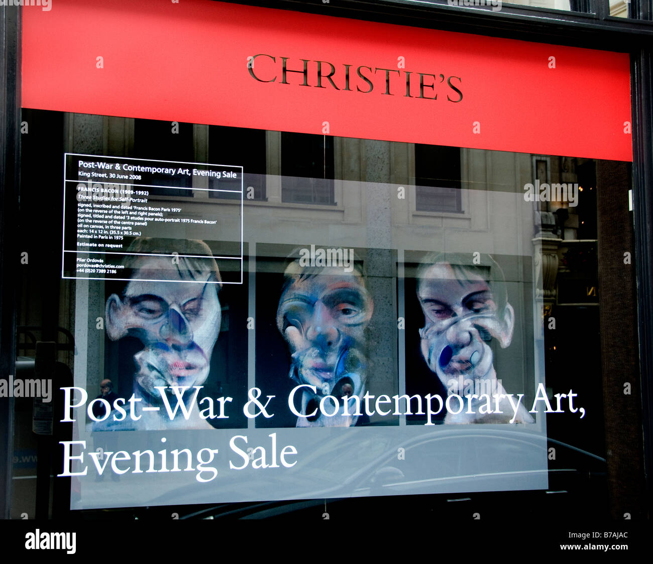 Christie's est l'une des principales entreprises de l'art et une maison de vente aux enchères de beaux-arts. Londres Francis Bacon King Str Banque D'Images