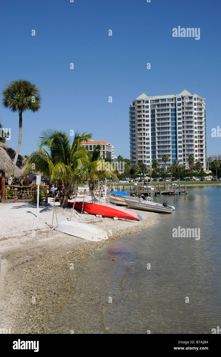 Sarasota Floride USA voir de cette ville de la Côte du Golfe et la zone de développement de bayfront Banque D'Images