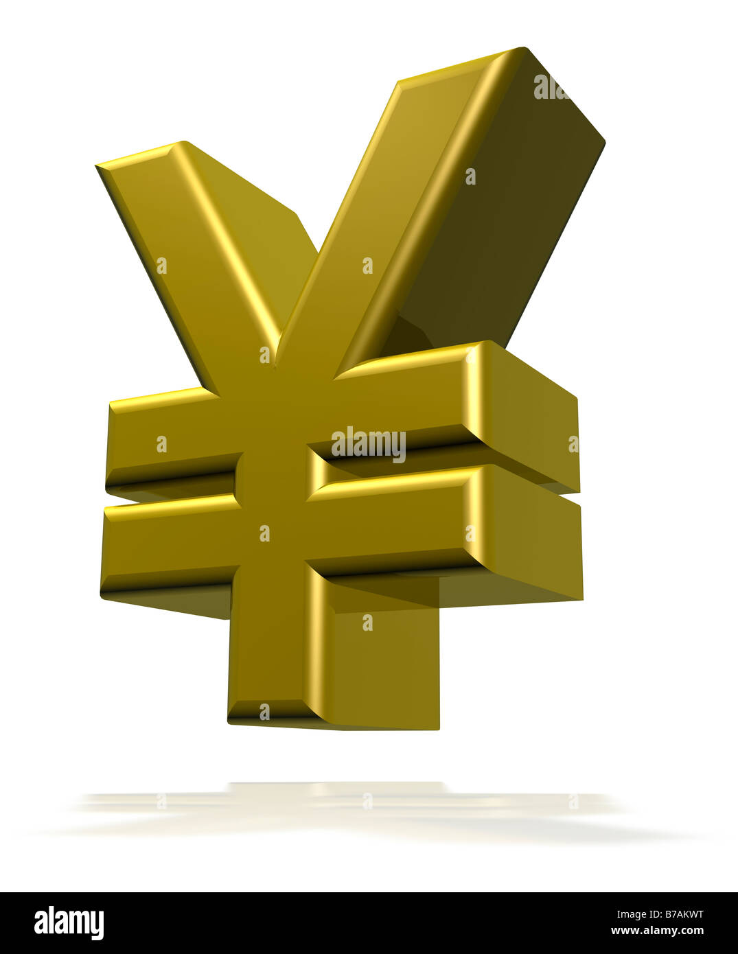 Symbole Yen japonais cgi 3D render Banque D'Images