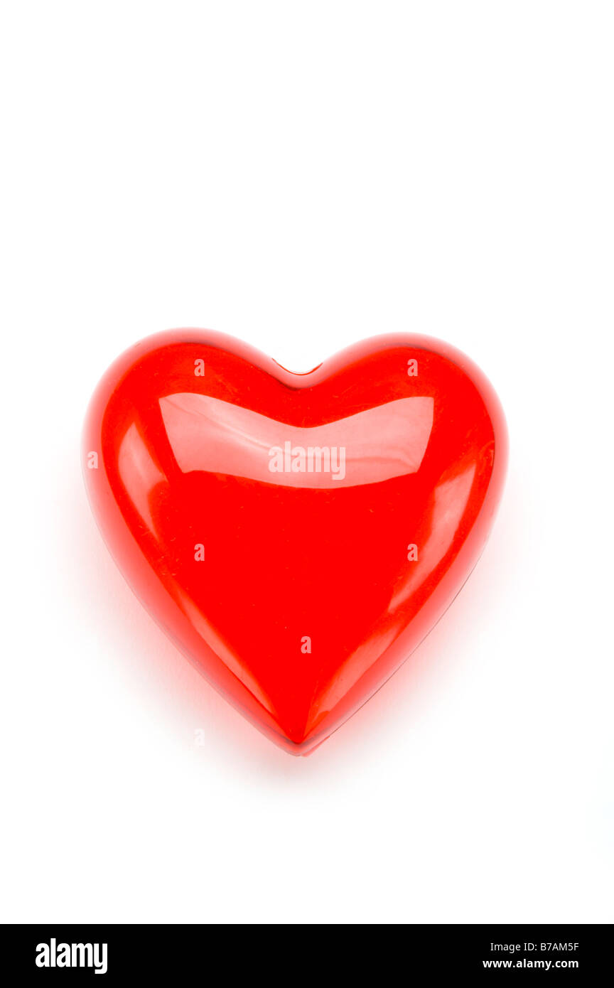 Coeur rouge sur blanc Banque D'Images