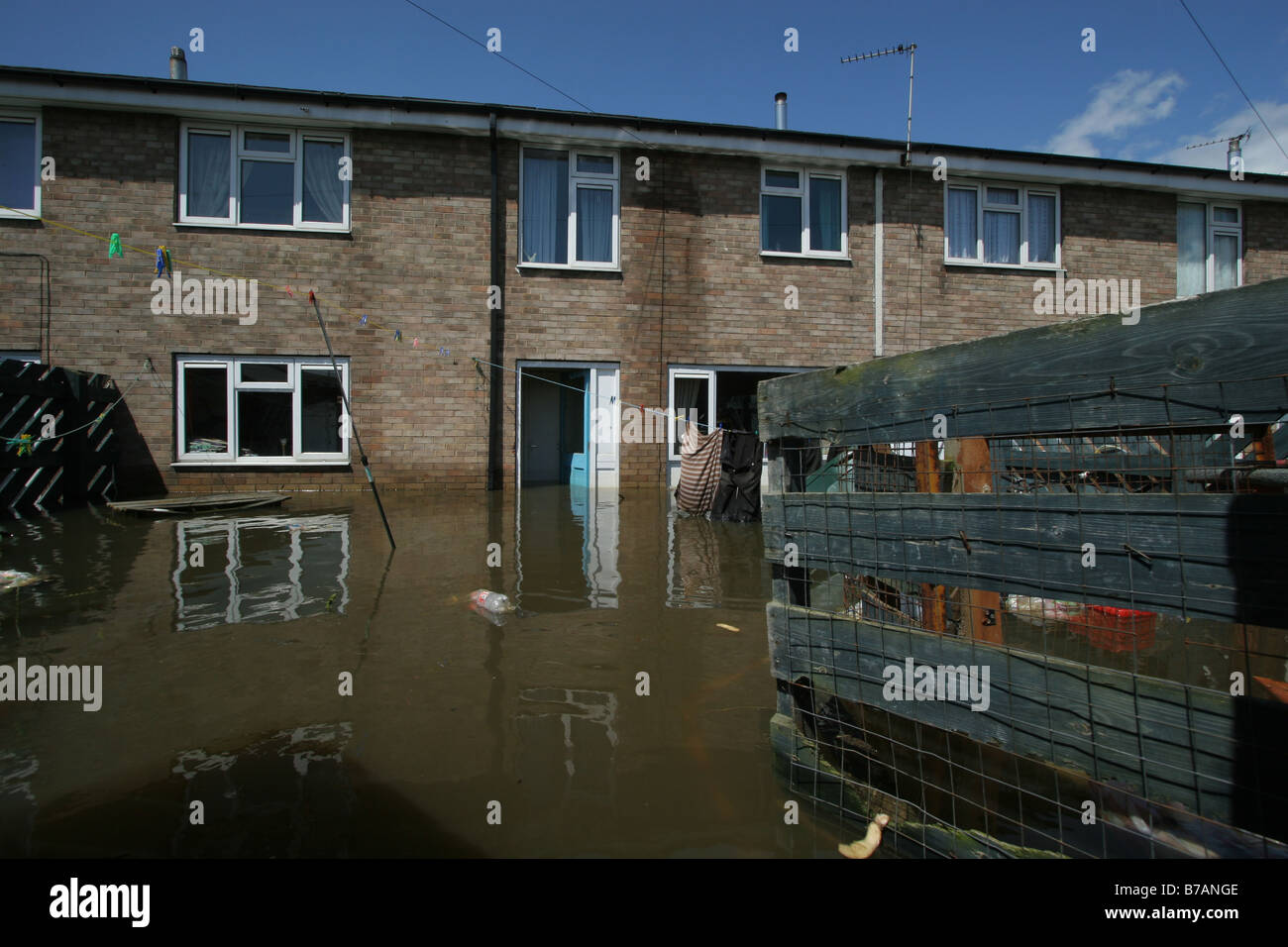 Inondations au bar sans frais, dans le sud du Yorkshire, UK. Banque D'Images