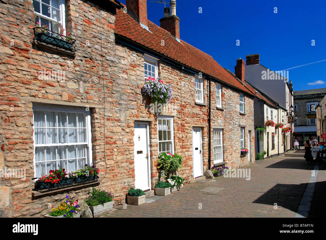 Chalets en pierre traditionnel anglais Wells City Comté de Somerset England Angleterre UK English homes Banque D'Images