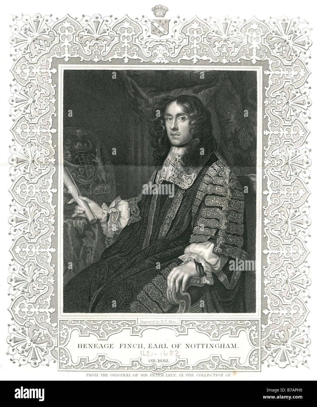 Heneage Finch, 1er comte de Nottingham, PC (23 décembre 1621-1682), Lord Chancelier d'Angleterre, était le fils de l'ancienne famille Banque D'Images
